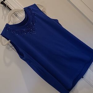 Allison Daley sz L/G sleeveless  top with applique and sequins